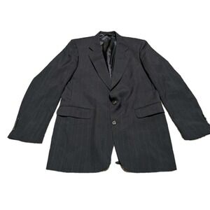 Hunting Horn Mens Black Suitcoat (Size 42L) Pinstripe‎ 2 Button
